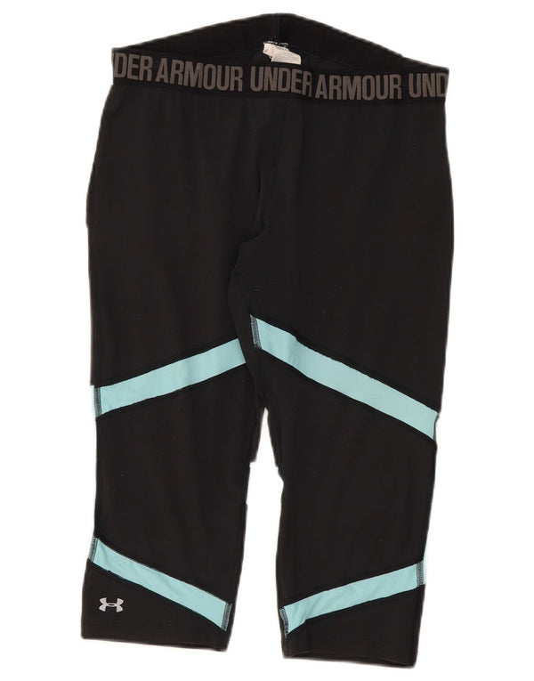 Under Armour Ženske Heat Gear Graphic Leggings UK 14 Large Grey Colourblock