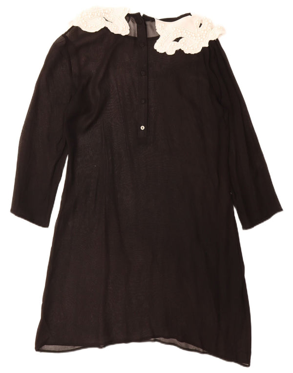 CRISTINA GAVIOLI Ženska prozirna haljina A-kroja UK 10 Mala crna