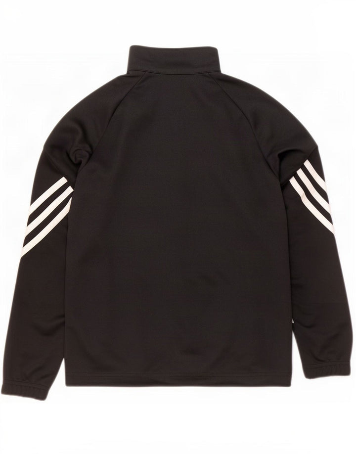 Gornja jakna od trenirke Adidas Climalite za dječake 9-10 godina, crni poliester