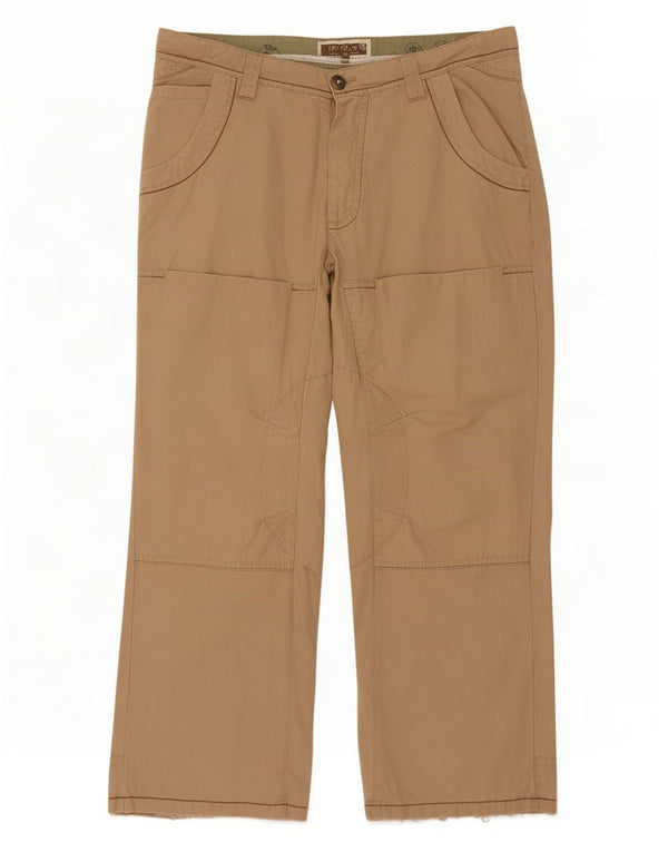 Fat Face Mens Straight Cargo Trousers W38 L32 Beige Cotton