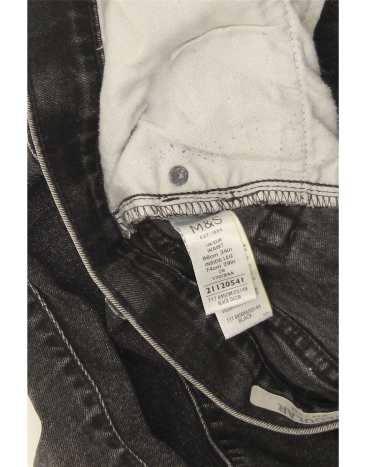 Marks & Spencer muške ravne traperice W34 L29 crni pamuk