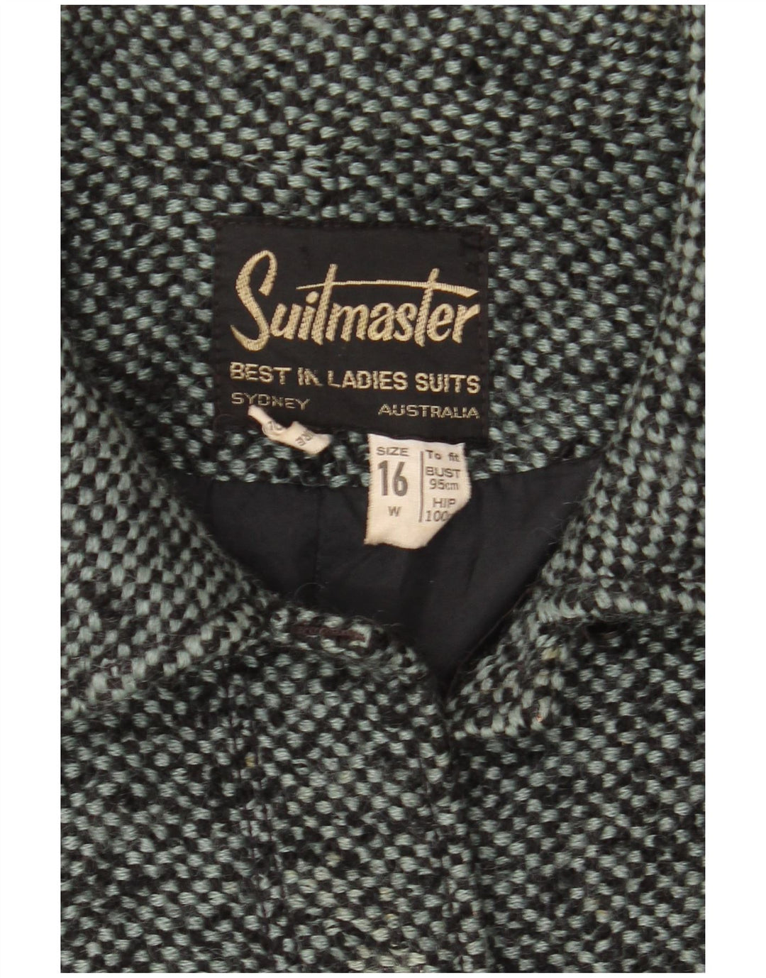 VINTAGE Ženska jakna sa 6 gumba UK 16 Velika siva flekasta vuna