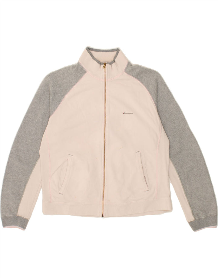 CHAMPION Womens Tracksuit Top Jacket UK 16 Large Pink Colourblock Vintage Champion and Second-Hand Champion from Messina Hembry 