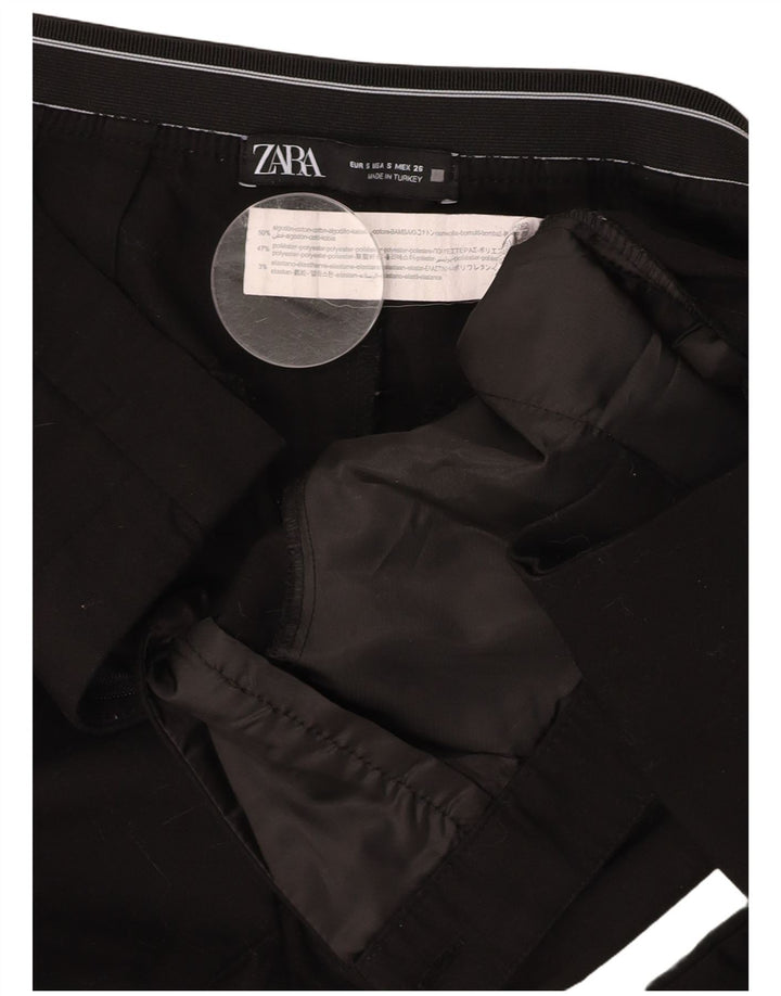 ZARA ženske uske chino hlače male W26 L27 crni pamuk