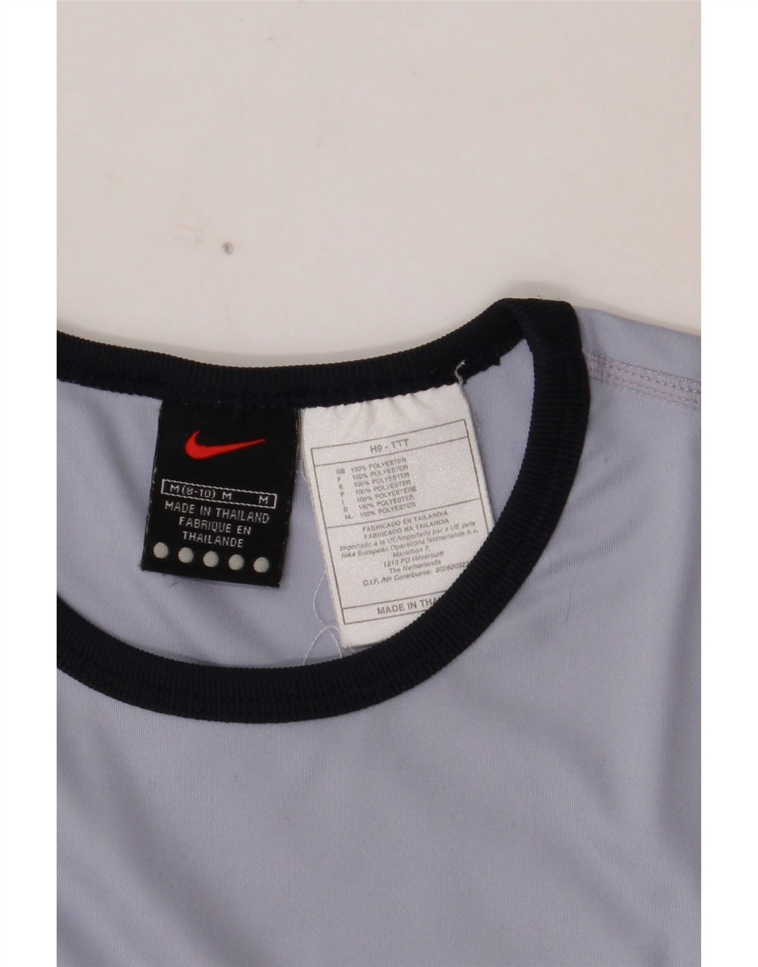 NIKE ženski kratki top s dugim rukavima US 8/10 Srednje plavi poliester