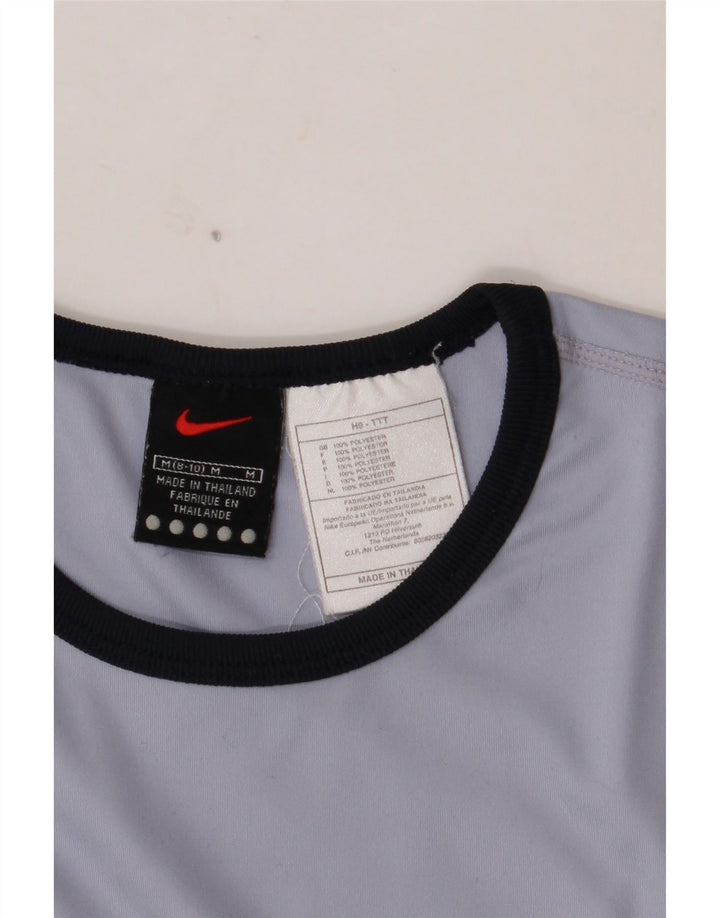 NIKE ženski kratki top s dugim rukavima US 8/10 Srednje plavi poliester