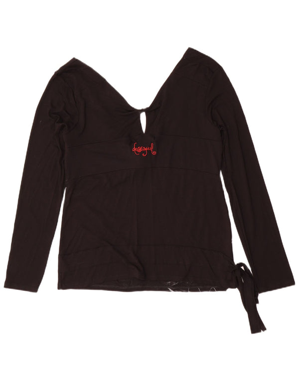 Desigual ženski gornji dio bluze dugih rukava s grafičkim motivima UK 18 XL crna viskoza