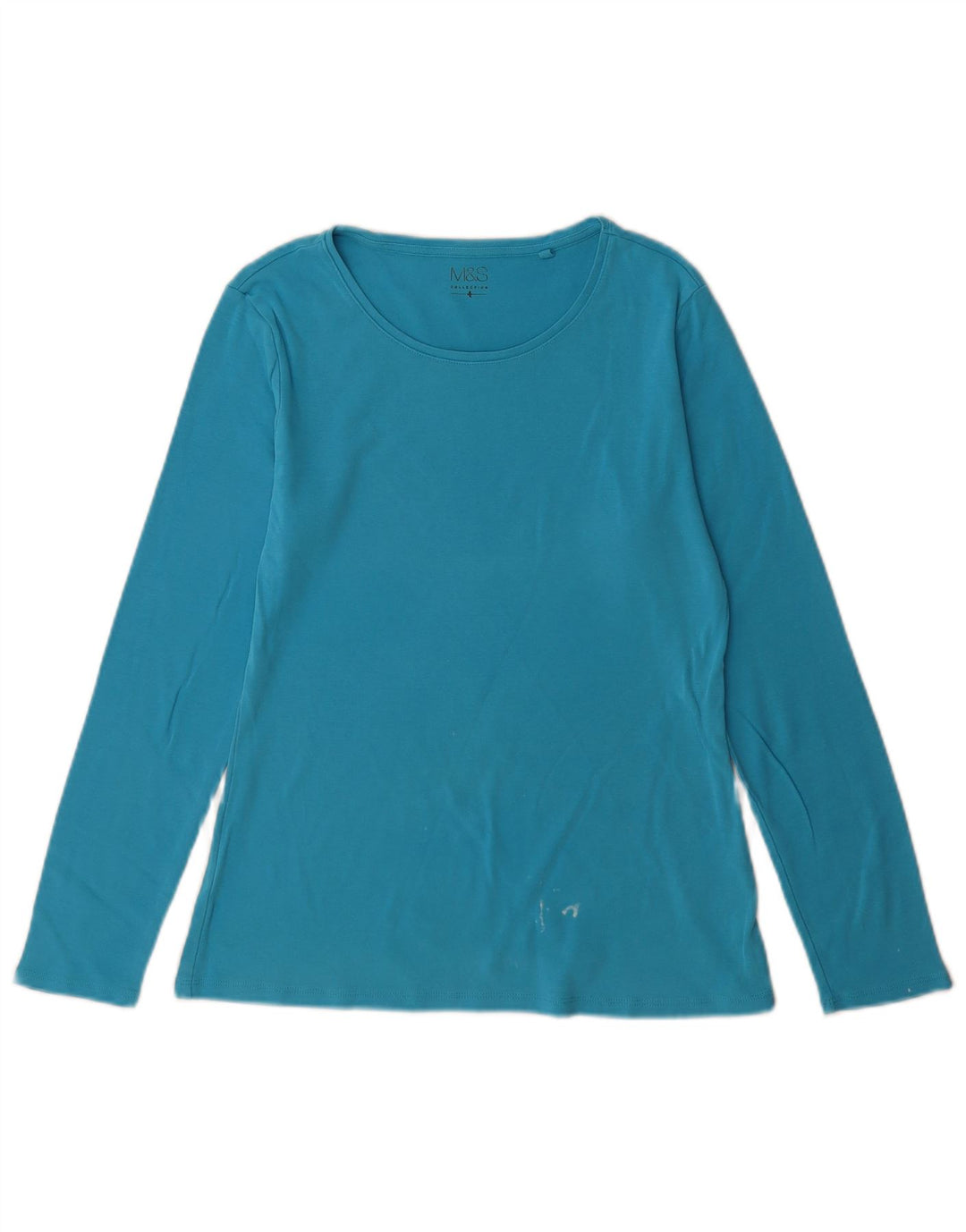 Marks & Spencer ženska majica dugih rukava UK 14 Large Blue Cotton
