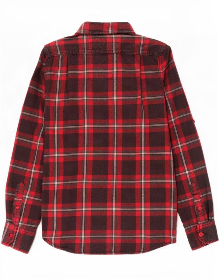 Superdry muška flanelska košulja, veliki crveni karirani pamuk