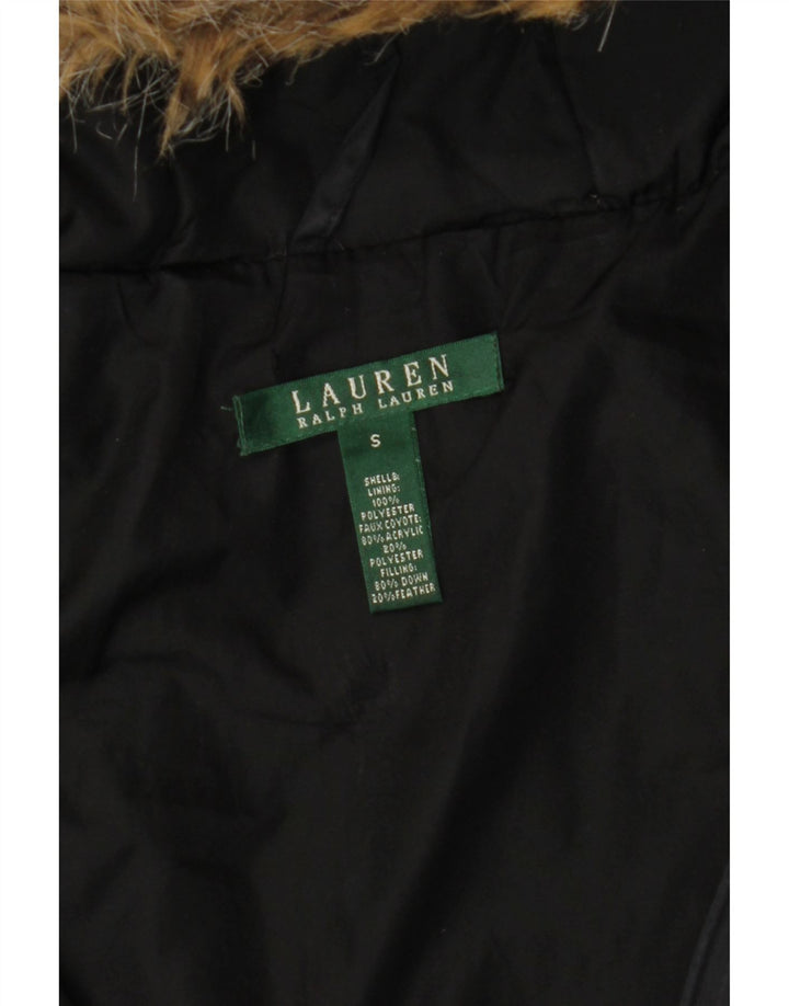 Ženska podstavljena jakna s kapuljačom Ralph Lauren UK 10, mali crni poliester
