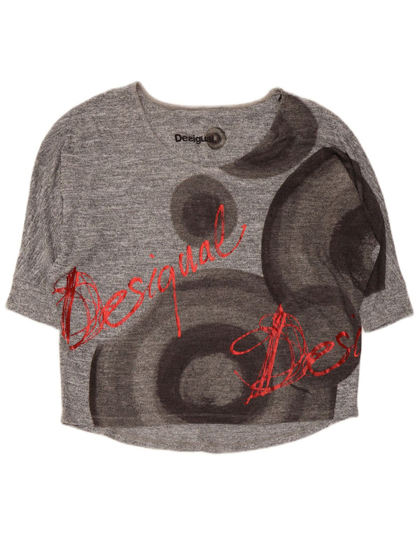 Desigual ženski gornji dio s 3/4 rukavima UK 14 srednje sivi geometrijski