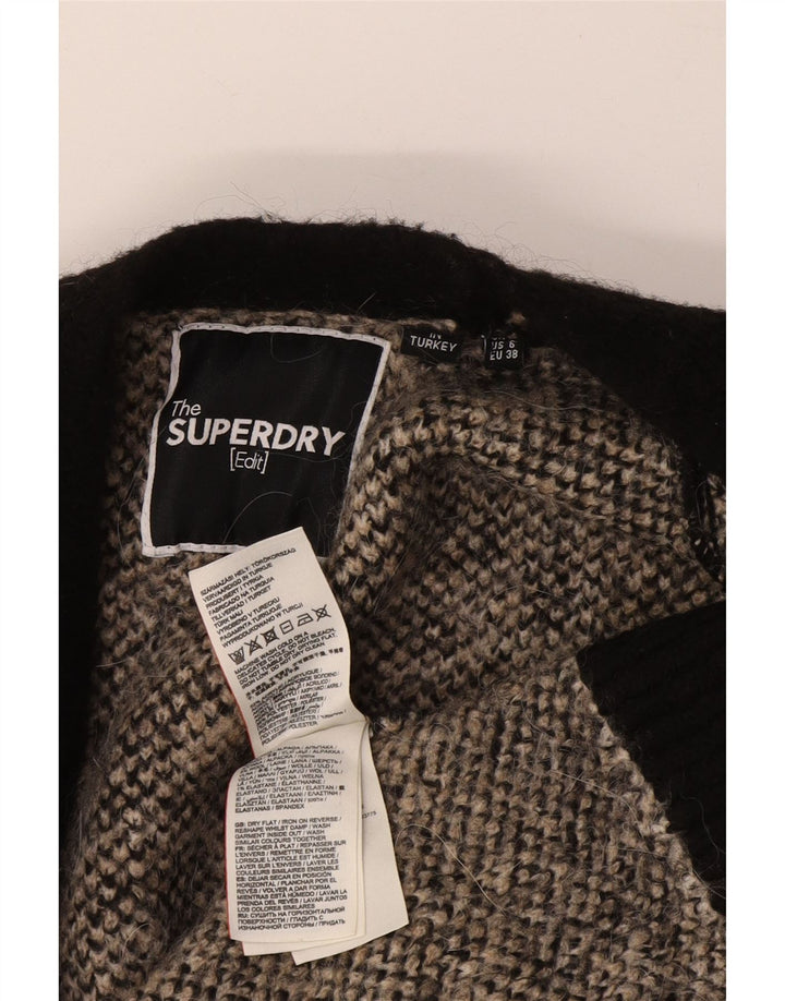 Superdry ženski prekomjerni dugi kardigan džemper UK 10 Mali crni