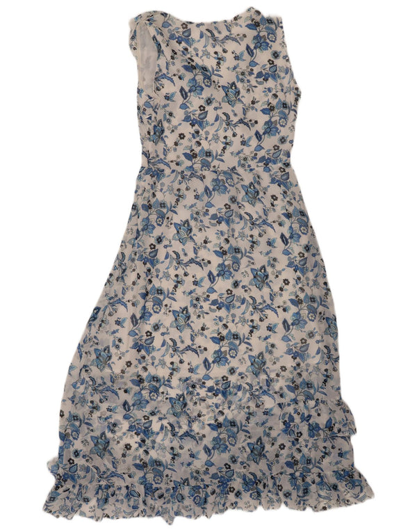 LIU JO Ženska maksi haljina bez rukava s volanima IT 40 Mala bijela cvjetna