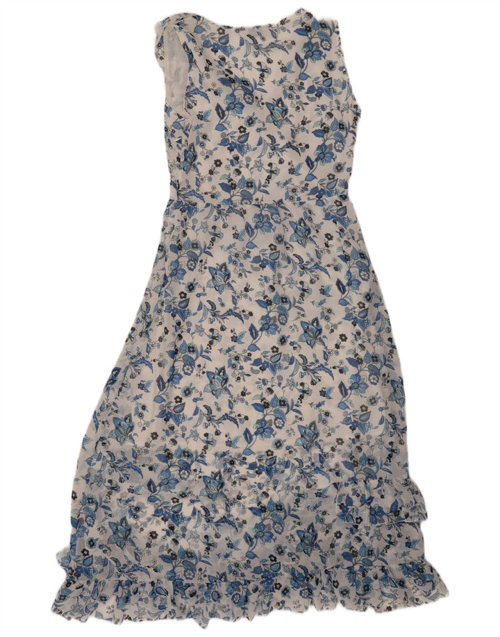 LIU JO Ženska maksi haljina bez rukava s volanima IT 40 Mala bijela cvjetna