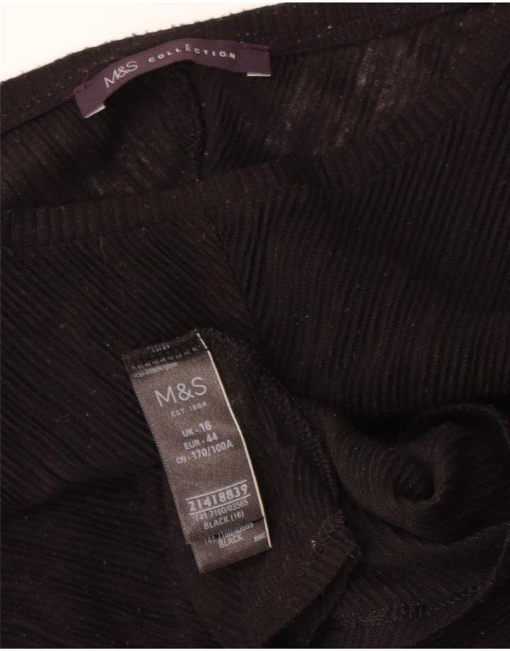 Marks & Spencer gornji dio ženske bluze UK 16 veliki crni poliester
