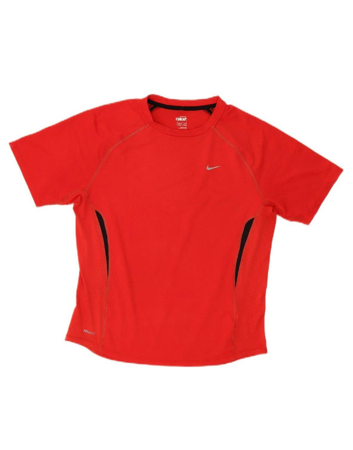 NIKE Mens T-Shirt Top UK 38/40 Medium Red Colourblock