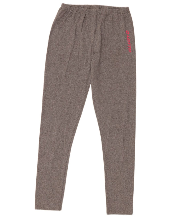Lotto Womens Graphic Leggings UK 12 Medium Grey Cotton