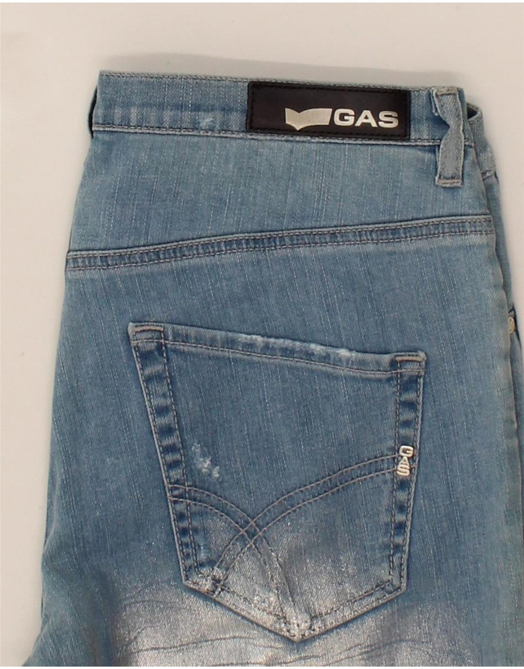 GAS Womens Slim Jeans W27 L30 Silver Colourblock Cotton Vintage Gas and Second-Hand Gas from Messina Hembry 