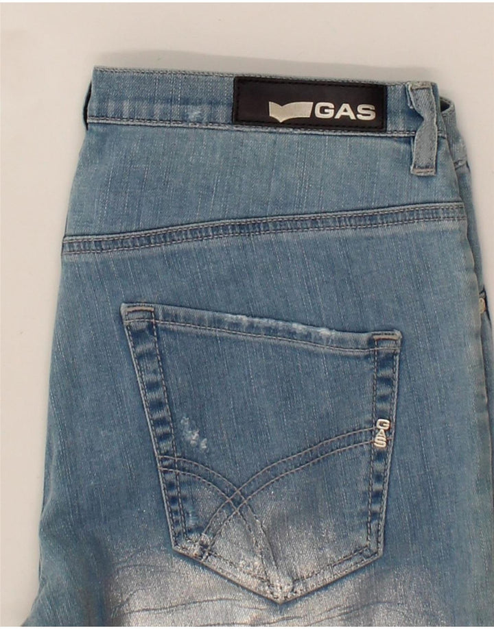 GAS Womens Slim Jeans W27 L30 Silver Colourblock Cotton Vintage Gas and Second-Hand Gas from Messina Hembry 