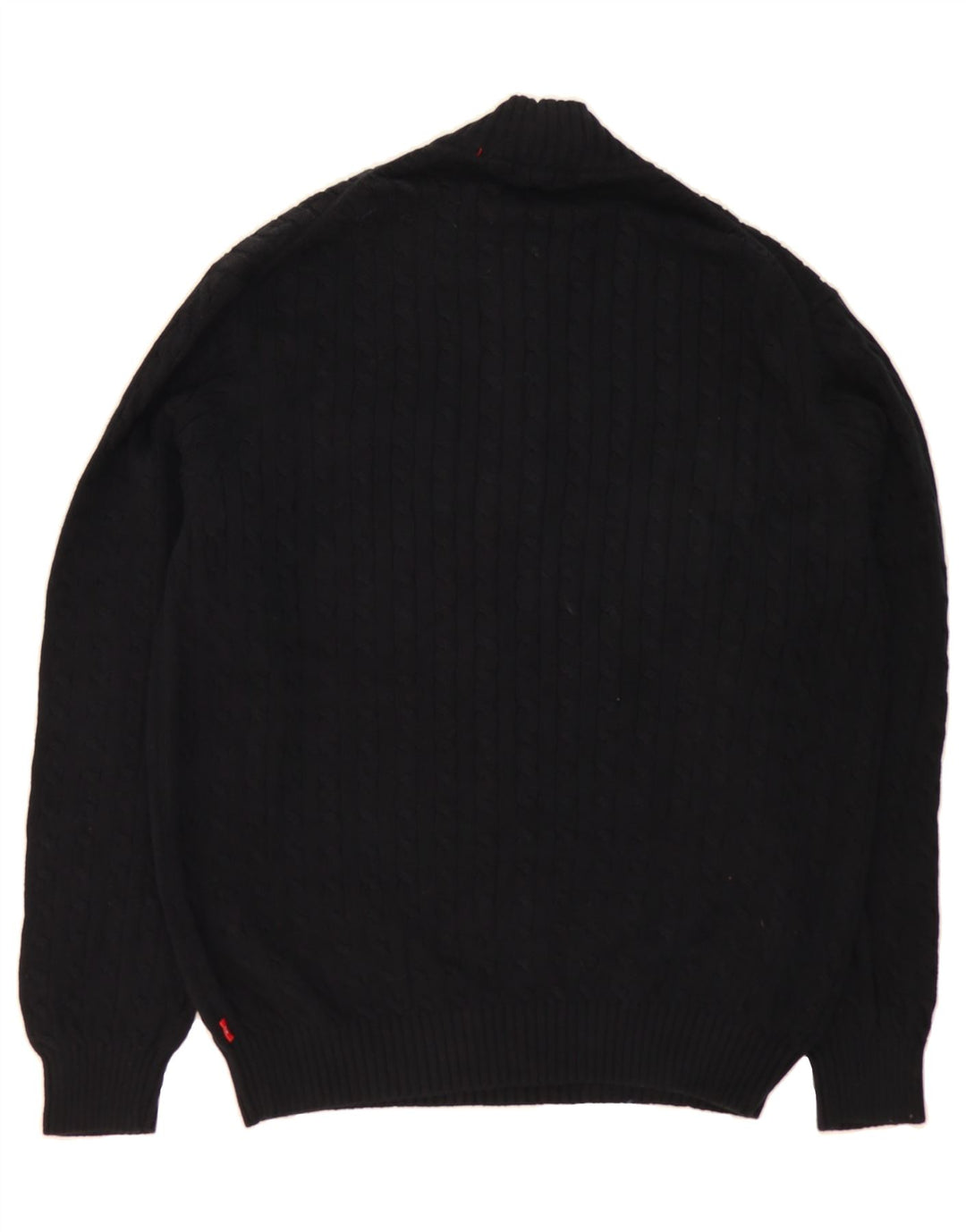 IZOD Mens Zip Neck Jumper Sweater 2XL Black Cotton Vintage Izod and Second-Hand Izod from Messina Hembry 