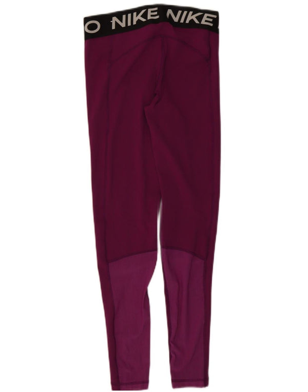Nike Ženske Dri Fit Graphic Leggings UK 8 Small Purple Colourblock