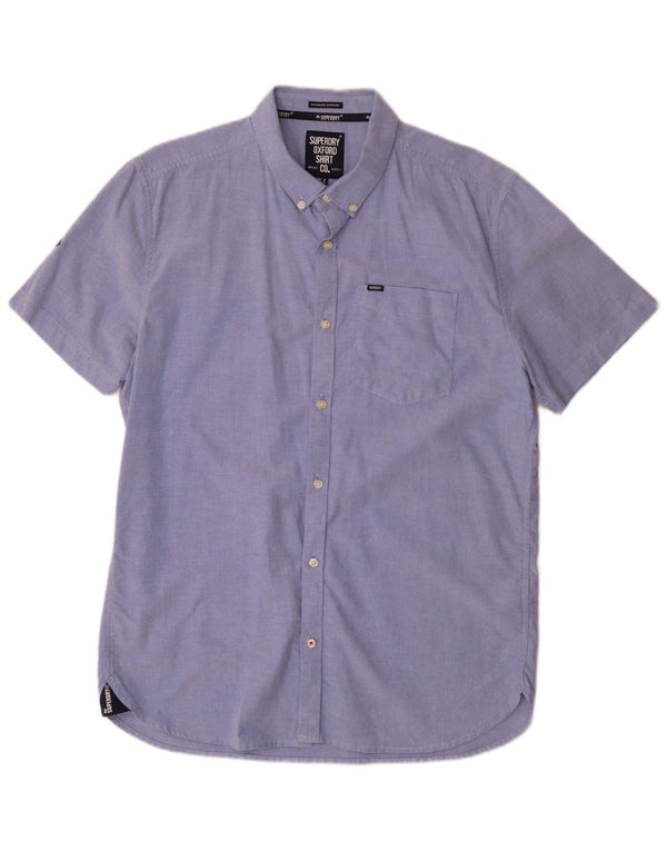 Superdry muška Oxford majica kratkih rukava XL plavi pamuk