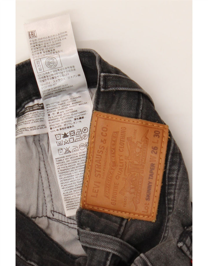 LEVI'S Muške uske sužene traperice W26 L30 Sivi pamuk