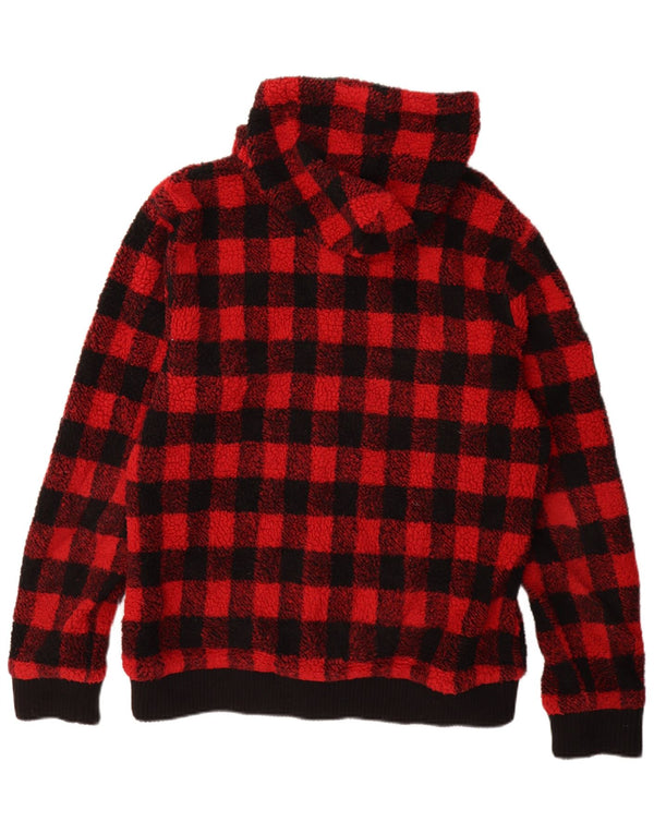 Superdry muška jakna od flisa s kapuljačom UK 44 2XL crvena gingham poliester