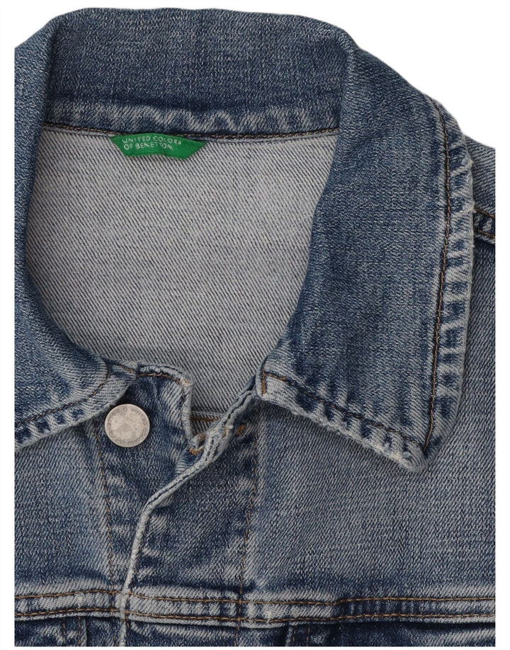 Benetton ženska crop traper jakna UK 10 Small Blue