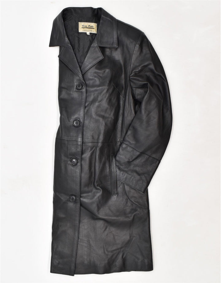 VINTAGE ženski kožni kaput IT 48 XL crna koža
