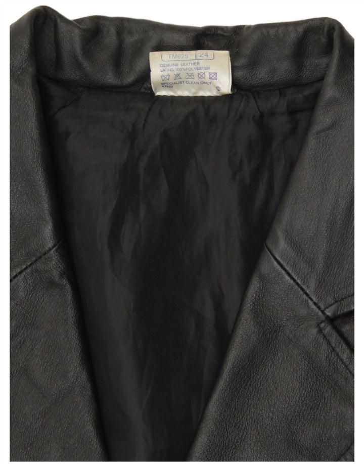 Agenda Ženska kožna jakna sako s 3 gumba UK 24 4XL crna koža