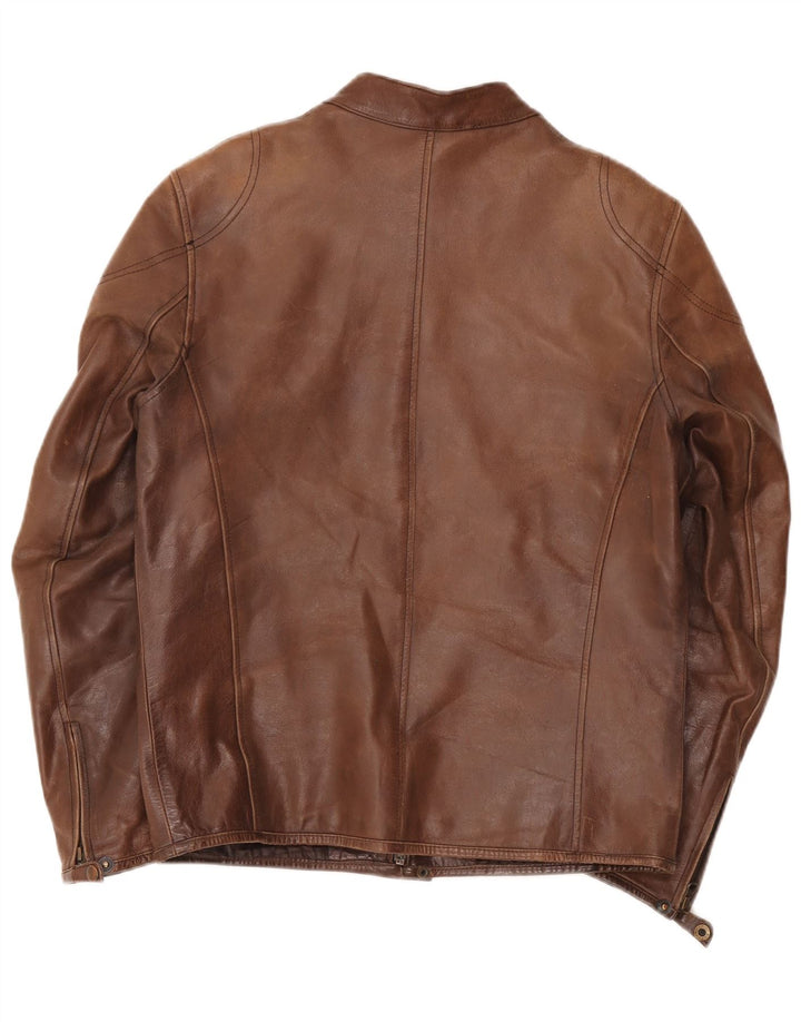 Zara muška kožna jakna UK 40 Large Brown