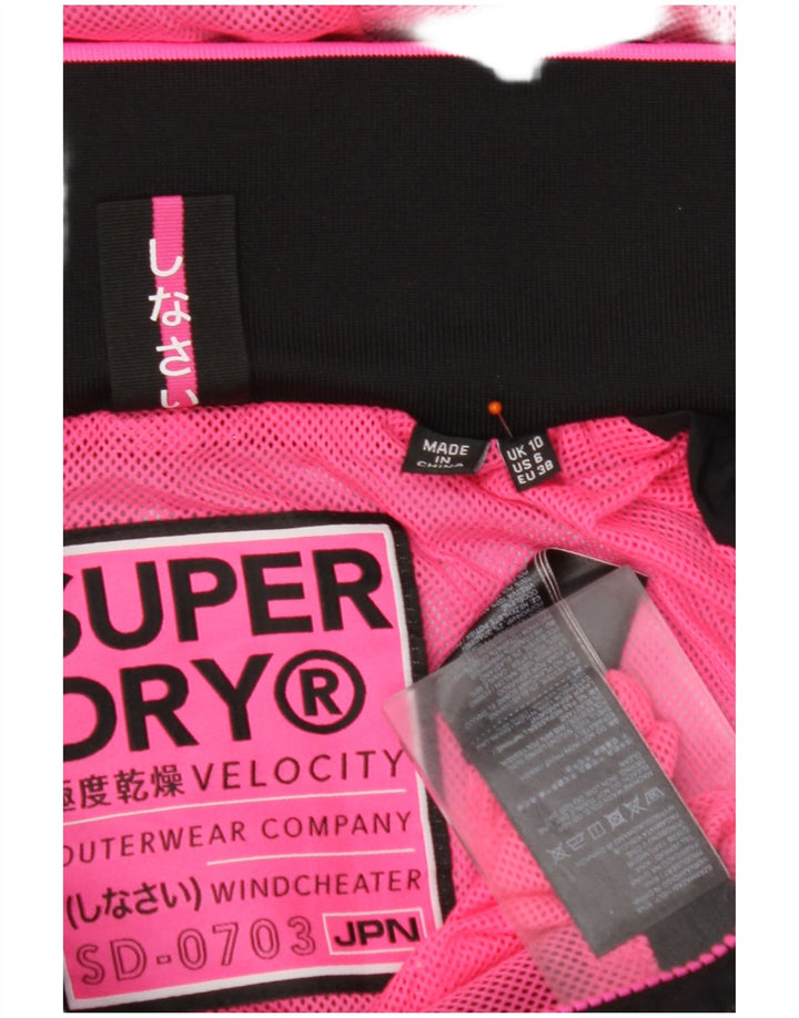 SUPERDRY ženska kišna jakna s kapuljačom UK 10 Mala crna najlonska