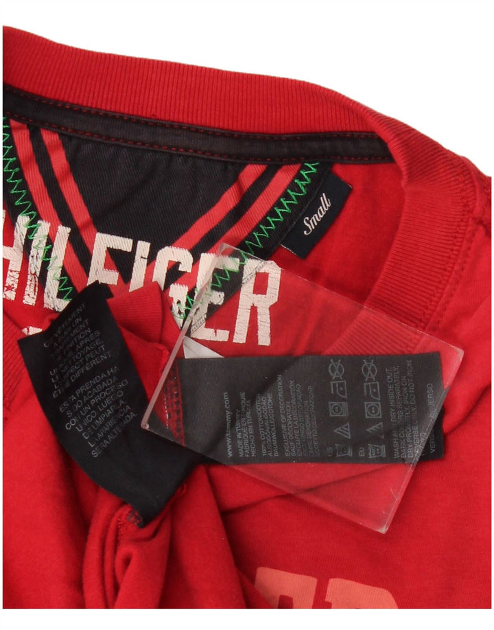 Tommy Hilfiger muška majica dugih rukava s grafikama, mali crveni pamuk