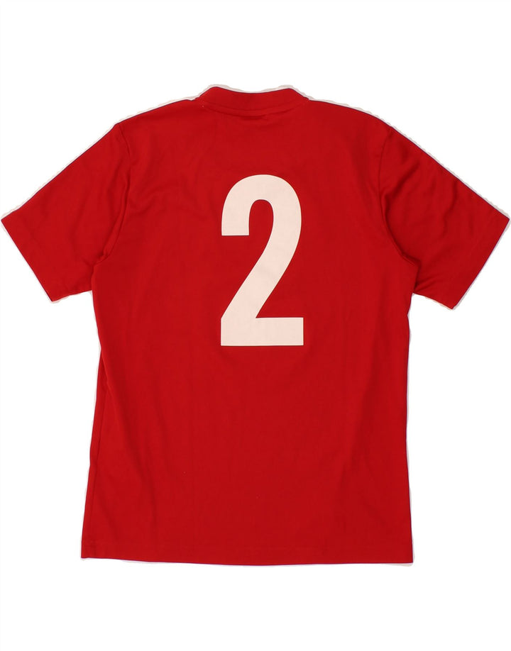ADIDAS Boys Climalite Graphic T-Shirt Top 9-10 Years Red Polyester Vintage Adidas and Second-Hand Adidas from Messina Hembry 