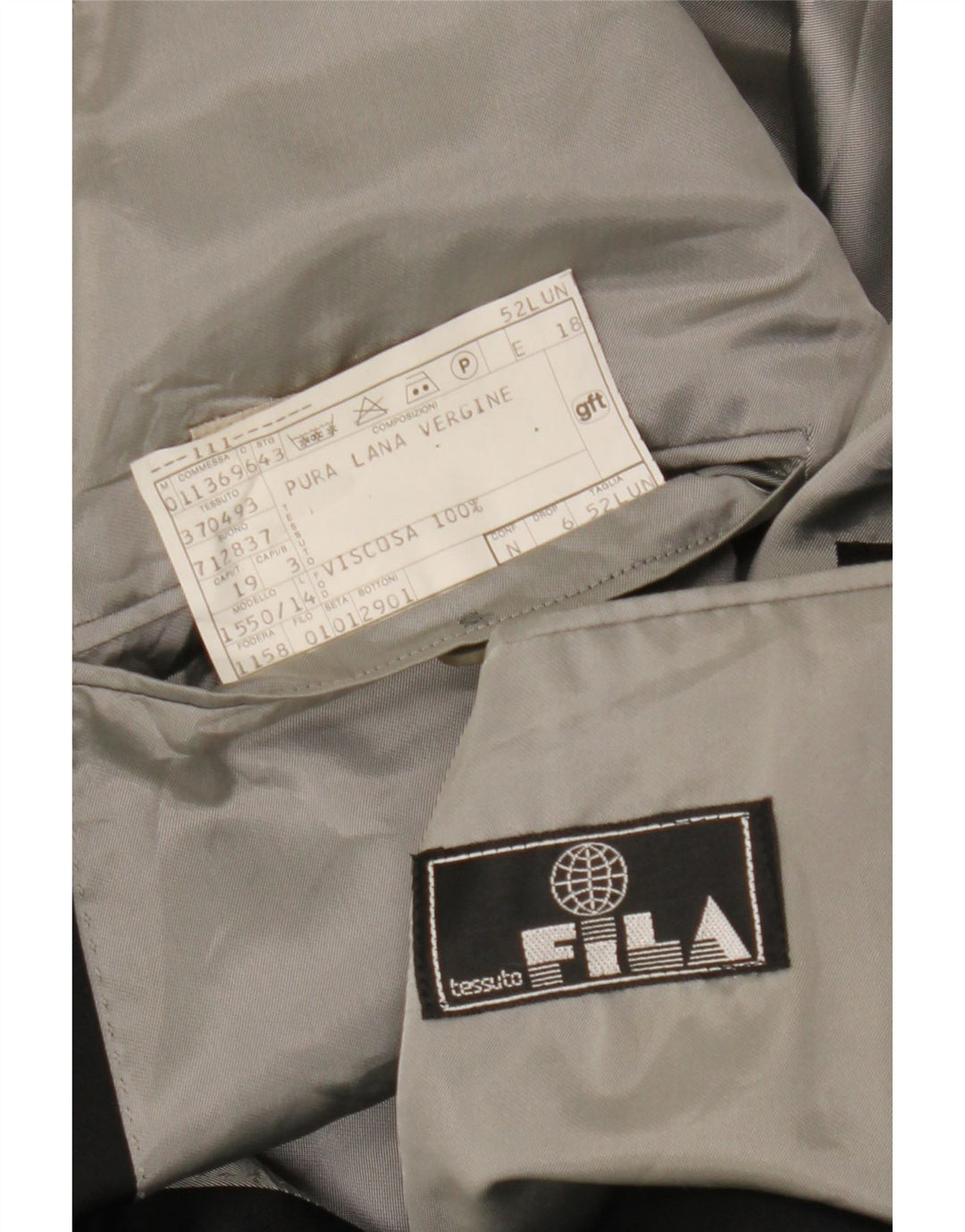 Fila ženski sako s dvostrukim kopčanjem IT 52 2XL crna vunena prugasta pruga