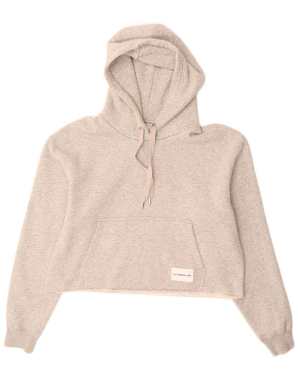 Calvin Klein Jeans Ženska kratko majica s kapuljačom UK 14 srednje sivi pamuk