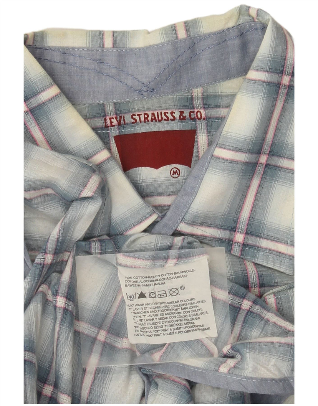Levi's muška košulja kratkih rukava Srednje plavi karirani pamuk