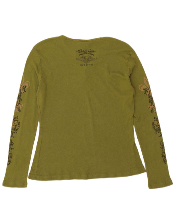 Harley Davidson ženska majica dugih rukava s grafikom UK 18 XL Green Paisley