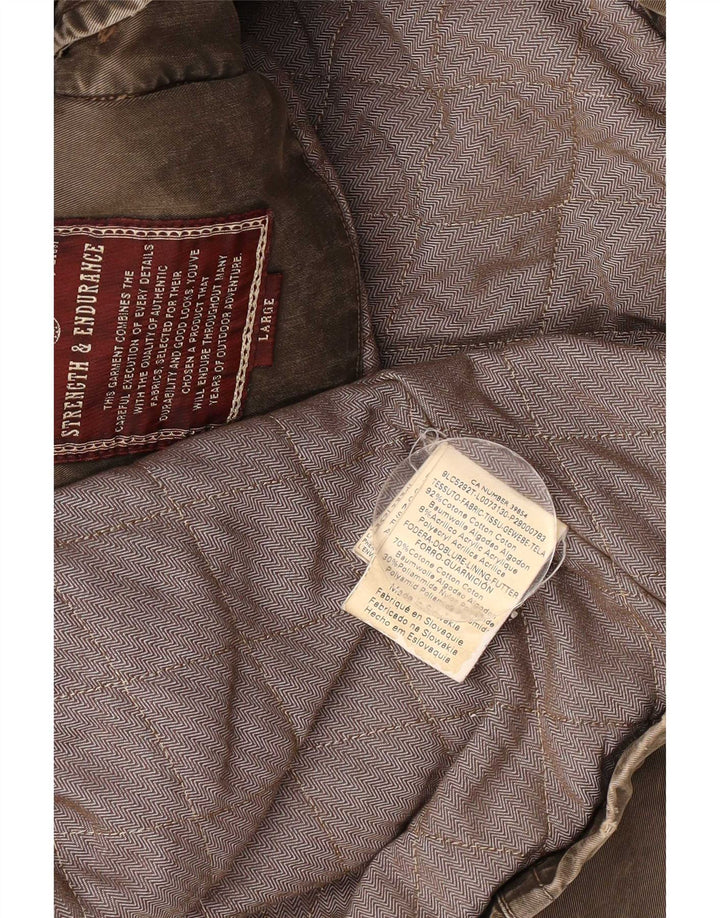 Marlboro Classics Mens Utility Jacket UK 40 Large Kaki Pamuk