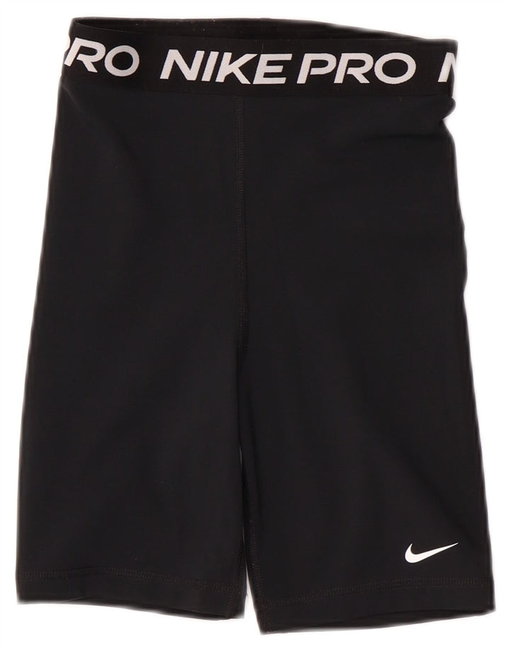 NIKE ženske kratke sportske hlače Dri Fit Graphic UK 4 XS crni poliester