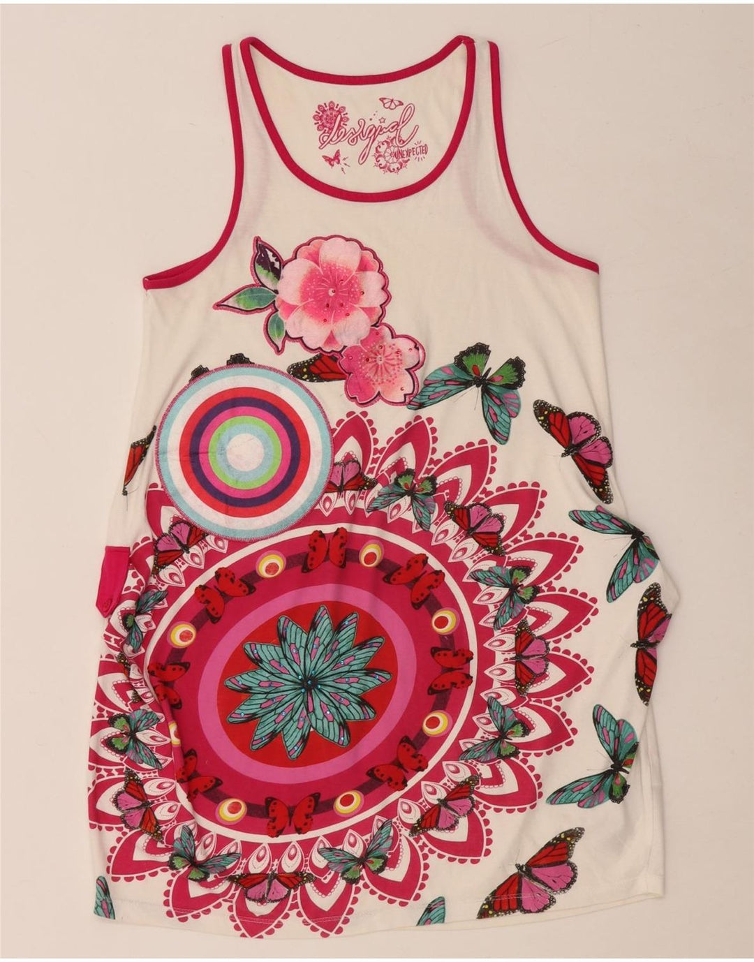 DESIGUAL haljina-tunika bez rukava za djevojčice, 11-12 godina, bijela cvjetna