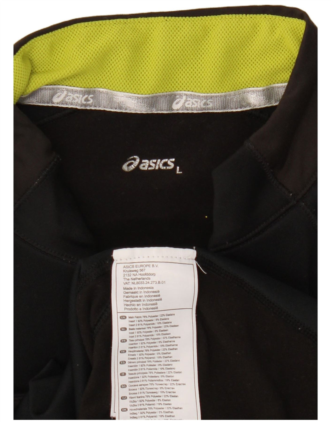 Asics muški pulover s izrezom i velikim gornjim dijelom trenirke u crnoj boji