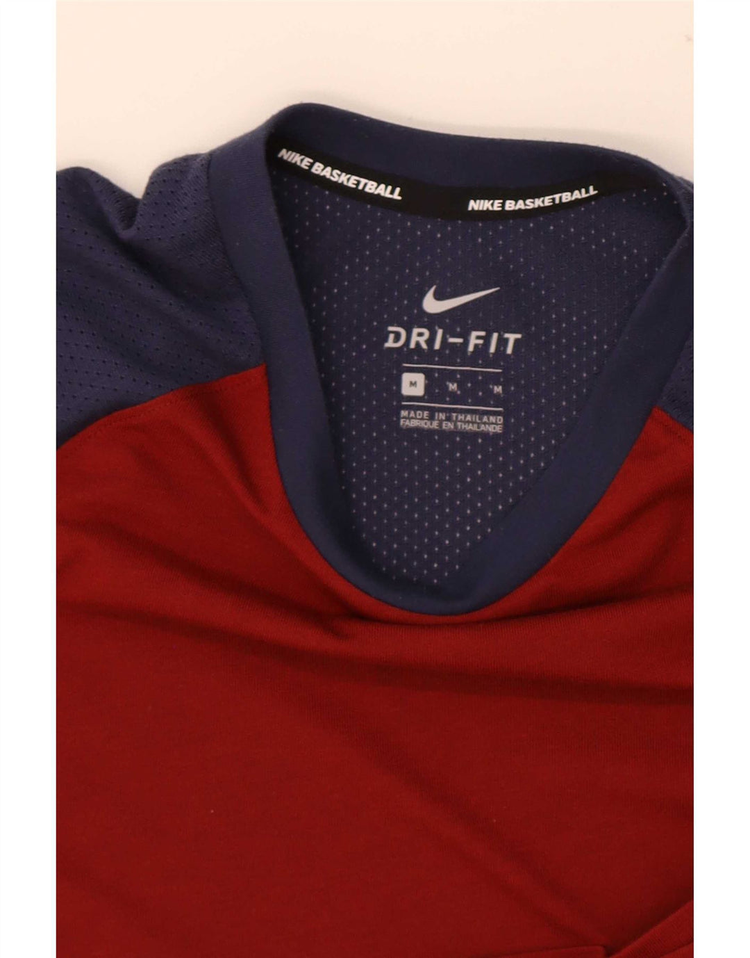 Nike Dri Fit T-Shirt Top Medium Red Colourblock