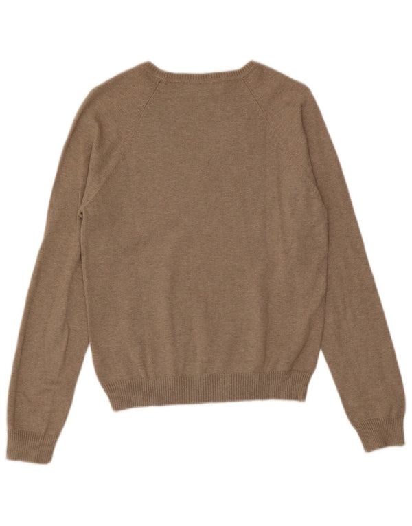 Zara ženski džemper s V-izrezom UK 18 XL smeđi pamuk