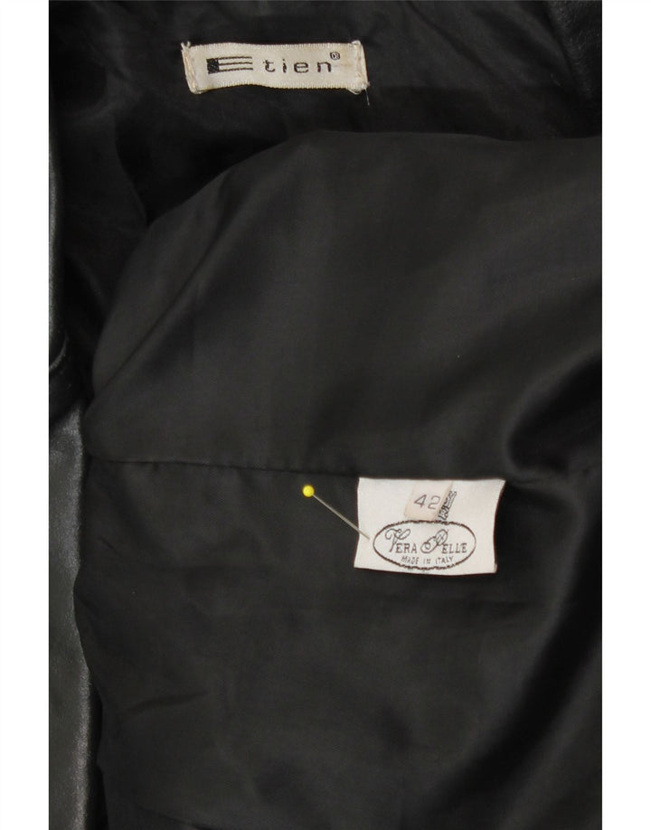 Vintage ženski kožni kaput IT 42 srednje crna koža