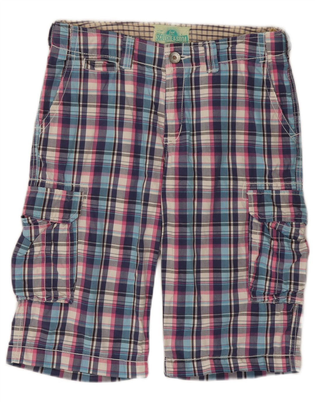 Scotch & Soda Boys Cargo kratke hlače 15-16 godina W30 Šareni karirani pamuk