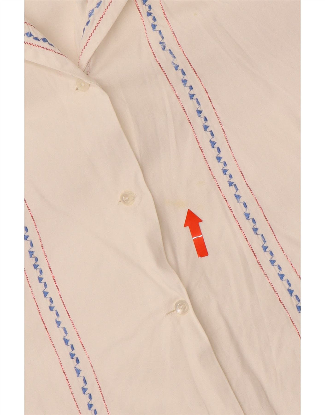 VINTAGE Ženska košulja bluza UK 16 Velike bijele pruge