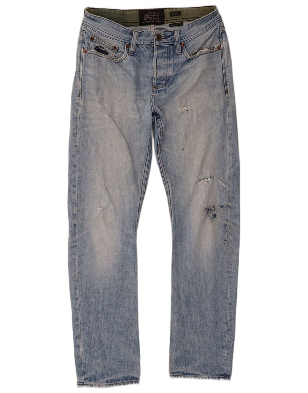 Superdry muške opuštene široke traperice W30 L30 plavi pamuk