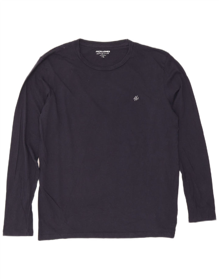 Jack & Jones muška majica dugih rukava, velika tamnoplava pamuk